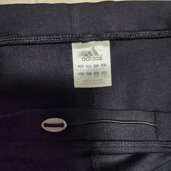 Vintage Adidas Leggings Straight Large Gray Mid Rise Workout Y2K Logo Athletic - Picture 4 of 8